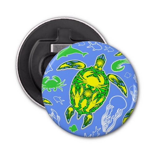 Sea Turtle Coral Reef Marine Life Symbol  Bottle Opener