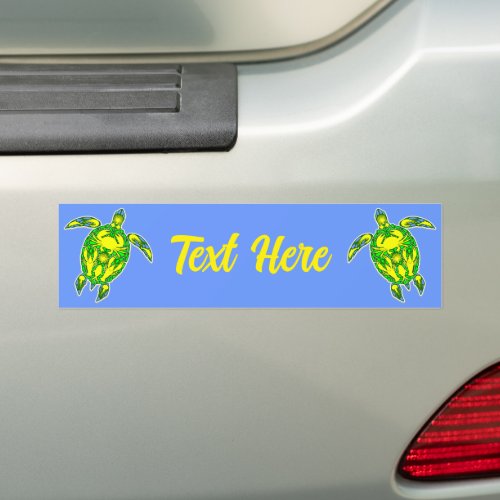 Sea Turtle Coral Reef Marine Life Symbol  Bumper Sticker