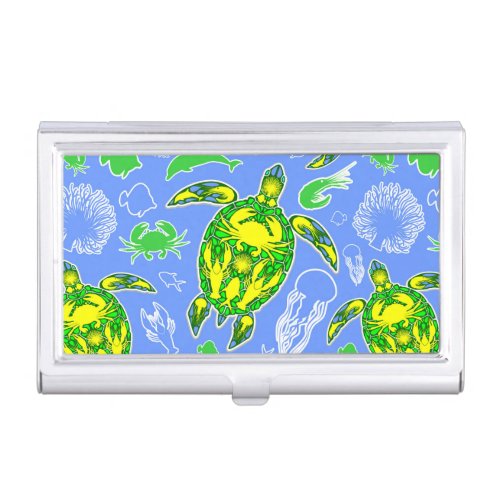 Sea Turtle Coral Reef Marine Life Symbol  Business Card Case