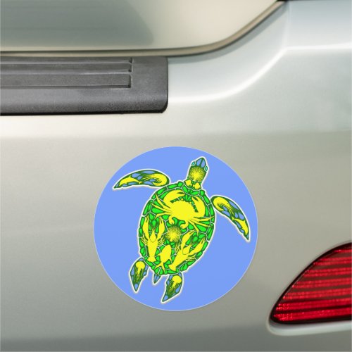 Sea Turtle Coral Reef Marine Life Symbol  Car Magnet