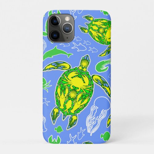 Sea Turtle Coral Reef Marine Life Symbol  iPhone 11 Pro Case