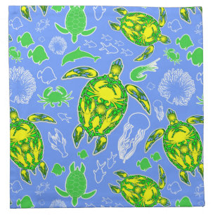 Sea Turtle Coral Reef Marine Life Symbol Cloth Napkin