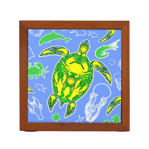 Sea Turtle Coral Reef Marine Life Symbol  Desk Organizer