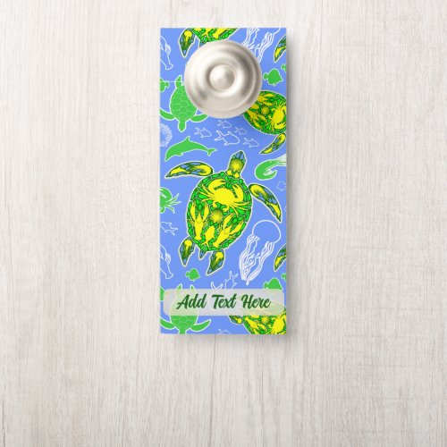 Sea Turtle Coral Reef Marine Life Symbol  Door Hanger