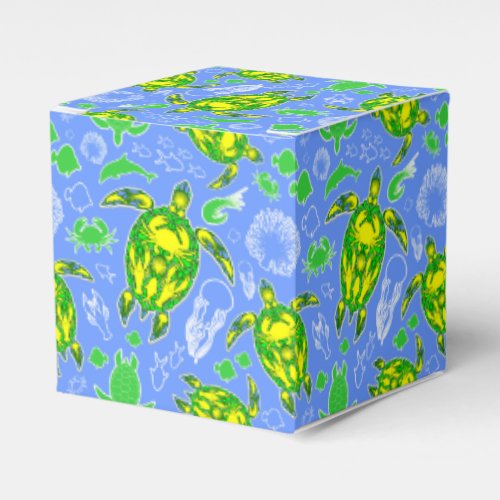 Sea Turtle Coral Reef Marine Life Symbol  Favor Boxes