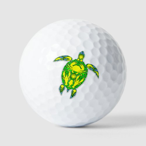 Sea Turtle Coral Reef Marine Life Symbol  Golf Balls