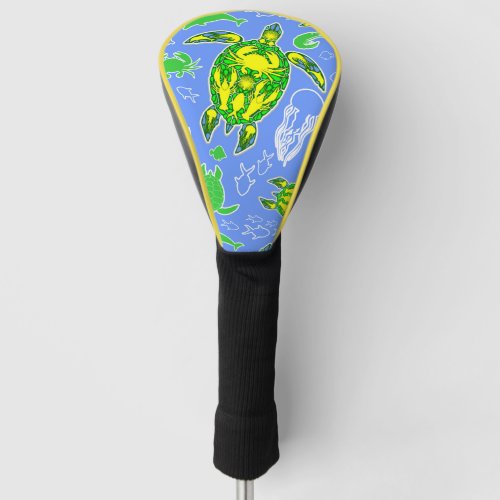 Sea Turtle Coral Reef Marine Life Symbol  Golf Head Cover