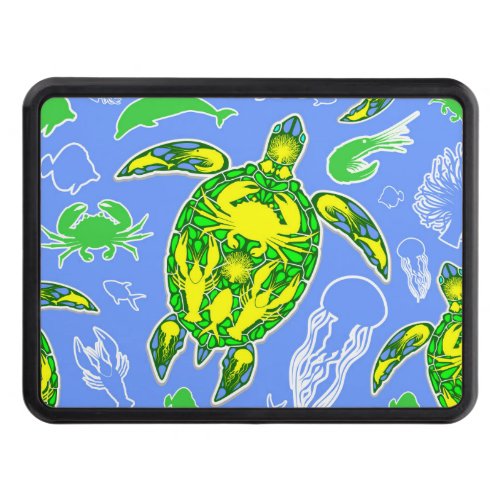 Sea Turtle Coral Reef Marine Life Symbol  Hitch Cover