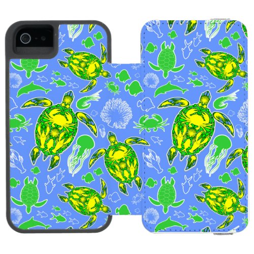 Sea Turtle Coral Reef Marine Life Symbol  iPhone SE55s Wallet Case