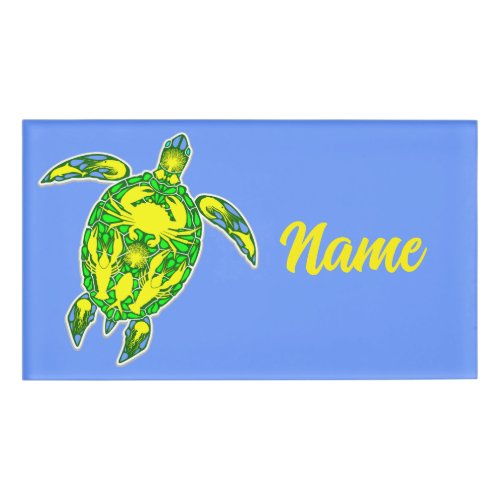Sea Turtle Coral Reef Marine Life Symbol  Name Tag