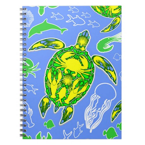 Sea Turtle Coral Reef Marine Life Symbol  Notebook
