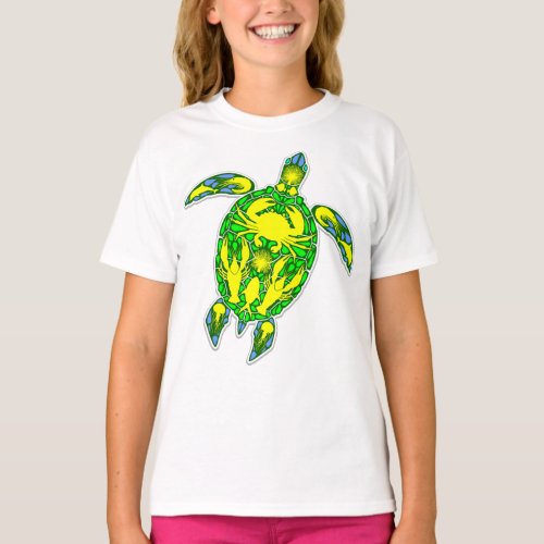 Sea Turtle Coral Reef Marine Life Symbol  T_Shirt