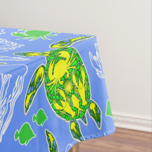 Sea Turtle Coral Reef Marine Life Symbol  Tablecloth