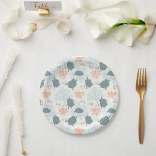 Sea Turtle Coral Reef Nautical Paper Plates