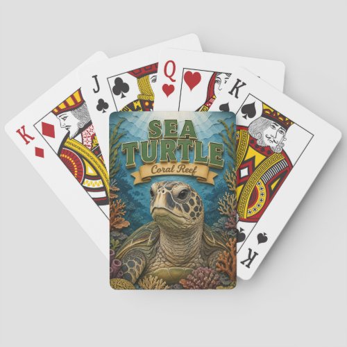 Sea Turtle Coral Reef POPCUT Poker Cards