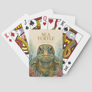 Sea Turtle Coral Reef Wildlife Poker Cards