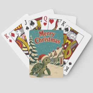 Sea Turtle Cottage Row Animal Christmas Poker Cards