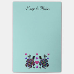 Sea Turtle Couple Post-it® Notes 4 x 6