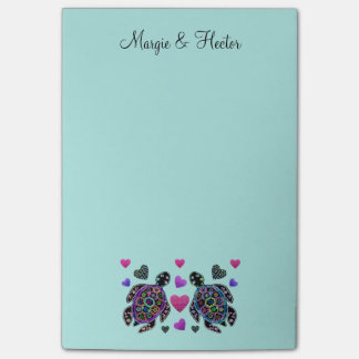 Sea Turtle Couple Post-it® Notes 4 x 6