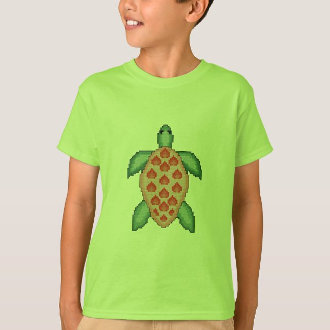 Sea Turtle Cross Stitch T-Shirt (Front)