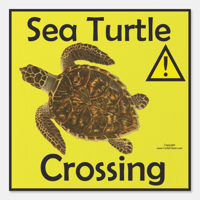 Sea Turtle Crossing Caution Sign (Front)
