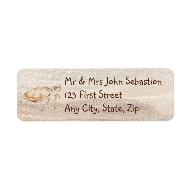 Sea Turtle Customizable Address Label  (Front)