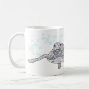 Sea Turtle Cute Colorful Childrens Illustration Coffee Mug