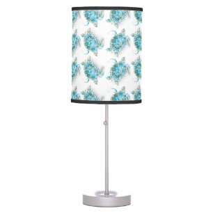 Sea Turtle Cute Watercolor Pattern Table Lamp