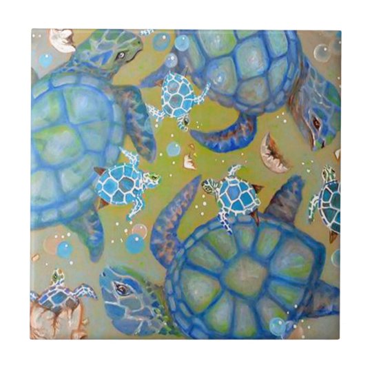 Sea Turtle Design Ceramic Tile | Zazzle.com