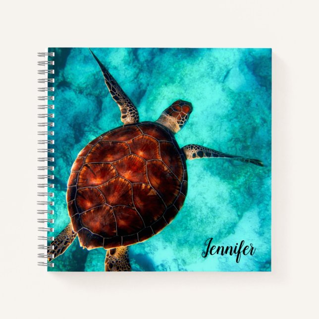 Sea Turtle Design Spiral Notebook  (Front)