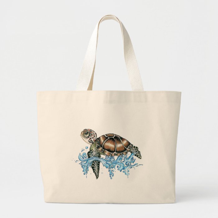 sea turtle design tote bags
