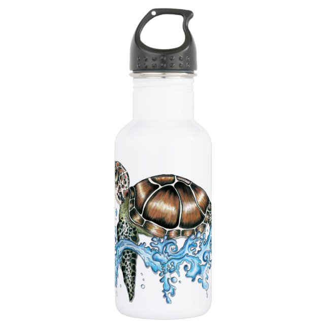 sea turtle design water bottle (Front)