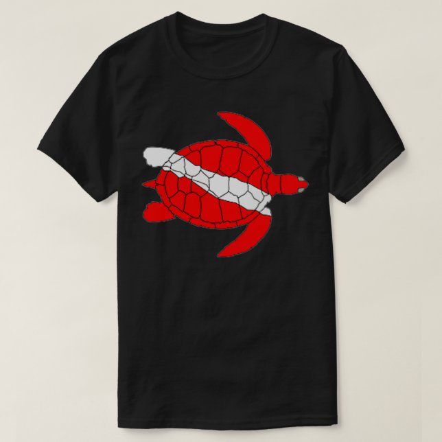 Sea Turtle Dive Flag Scuba Diving Lovers  2  T-Shirt (Design Front)