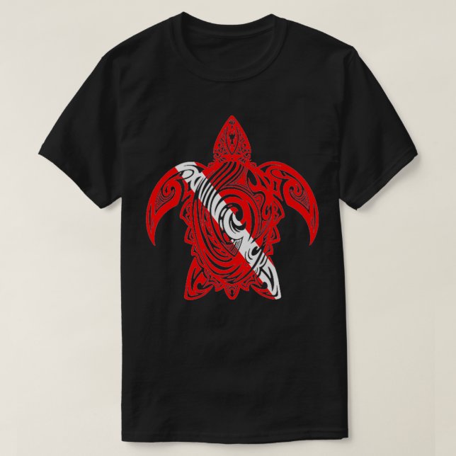 Sea Turtle Dive Flag Scuba Diving Lovers Conservat T-Shirt (Design Front)