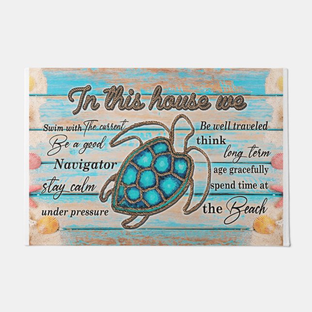 Sea Turtle doormat, Front doormat, Coastal doormat (Front)