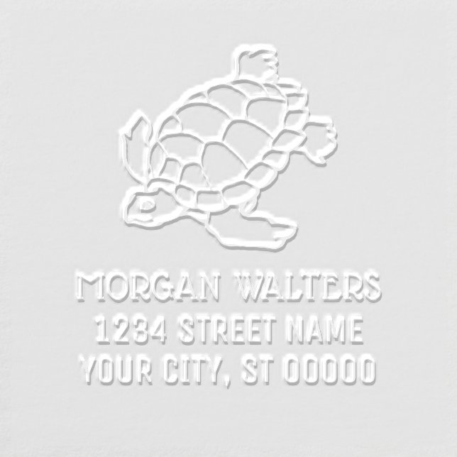 Sea Turtle Drawing Beach Ocean Sea Name Address Embosser (Design)