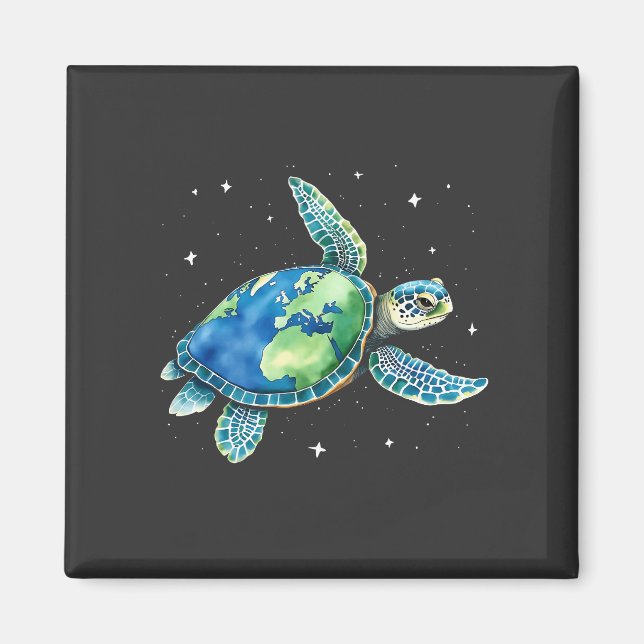 Sea Turtle Earth Day 2025 Sea Animals  Magnet (Front)
