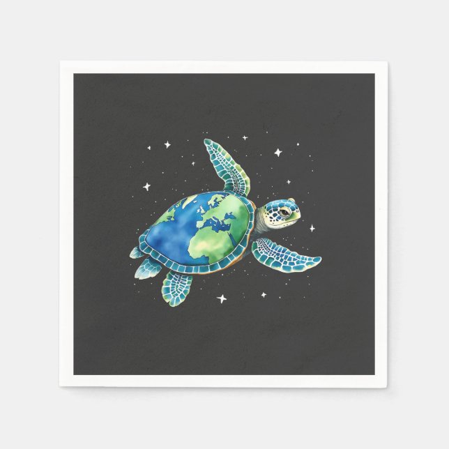 Sea Turtle Earth Day 2025 Sea Animals  Napkins (Front)