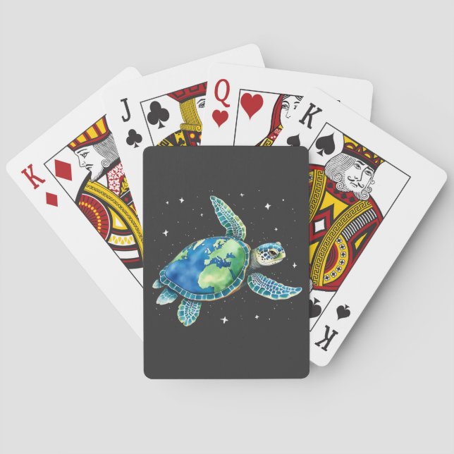 Sea Turtle Earth Day 2025 Sea Animals  Poker Cards (Back)