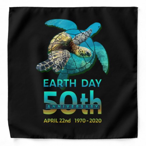 Sea Turtle Earth Day 50th Anniversary Gift Bandana
