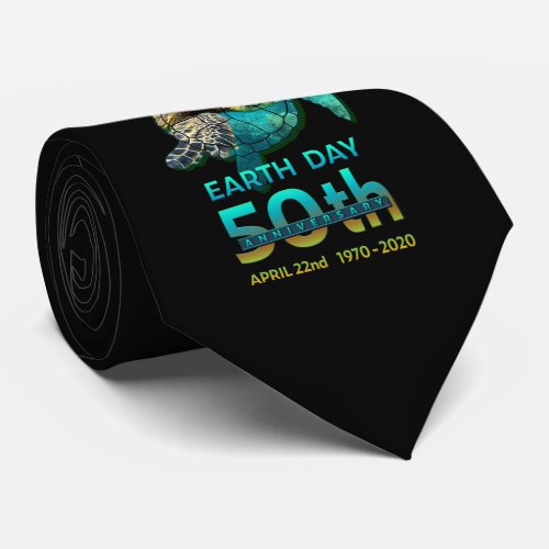 Sea Turtle Earth Day 50th Anniversary Gift Neck Tie