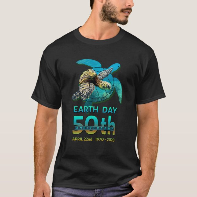 Sea Turtle Earth Day 50th Anniversary Gift T-Shirt (Front)