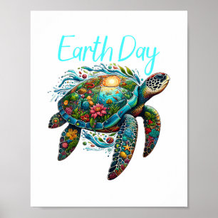 Sea Turtle Earth Day Poster