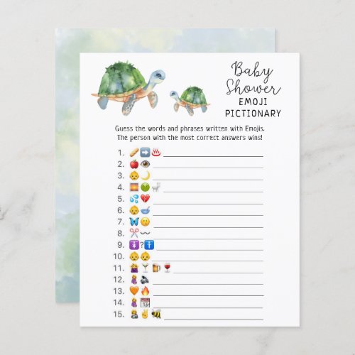 Sea Turtle _ Emoji picture game baby shower