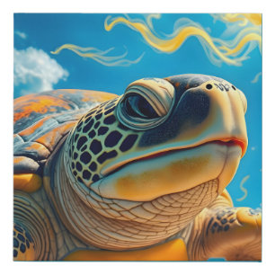 Sea Turtle Faux Canvas Print