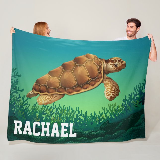 Sea Turtle Fleece Blanket (In Situ)