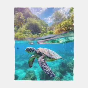 Sea Turtle  Fleece Blanket