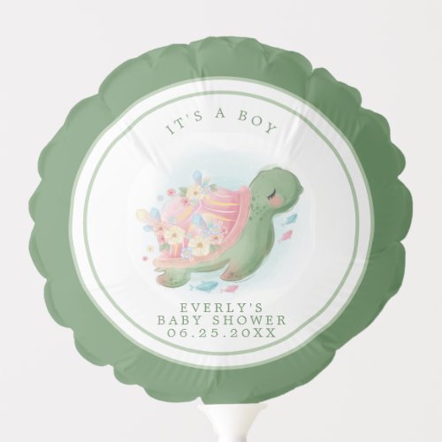 Baby Shower Balloons 18 Sea Turtle Floral Baby Shower Balloon
