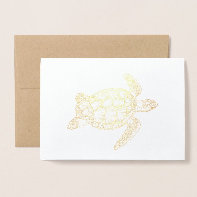 Sea Turtle  Foil Card (Front With Envelope)
