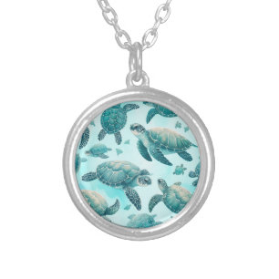 Sea Turtle Friends Silver Plated Necklace